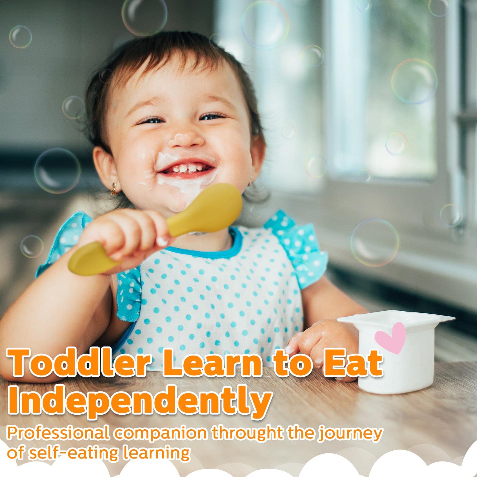 10 Pieces Baby Led Weaning Spoons And Forks Set Infant Silicone Spoon First Self Feed Baby Training Utensils For Toddler First S